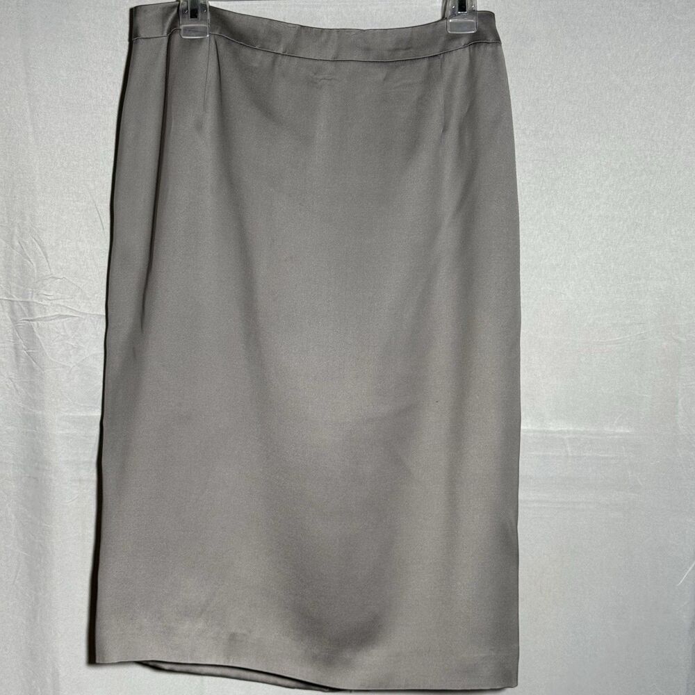 NWT Talbots Gray Silk Blend Pencil Skirt Womens Size 14 Career Classic Business